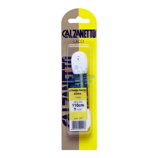 CALZANETTO LACCI PIATTI BIANCHI 110CM