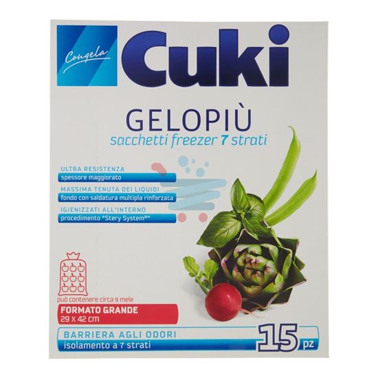 CUKI GELOPIÙ SACCHETTI FREEZER GRANDE 29X42CM 15 PEZZI