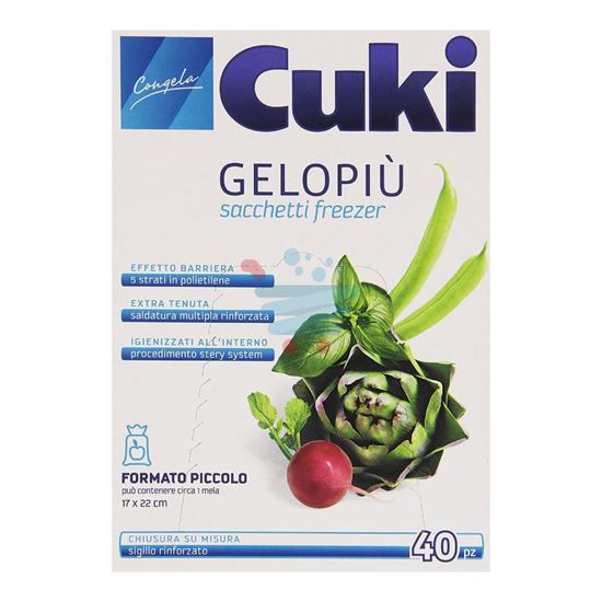 CUKI GELOPIÙ SACCHETTI FREEZER PICCOLISSIMO 17X22CM 40 PEZZI