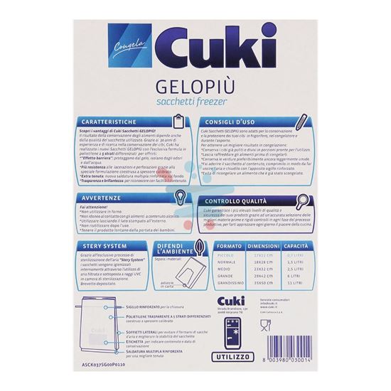 CUKI GELOPIÙ SACCHETTI FREEZER PICCOLISSIMO 17X22CM 40 PEZZI