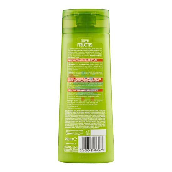 FRUCTIS HYDRA LISS COCONUT LISS  SHAMPOO FORTIFICANTE PER CAPELLI NATURALMENTE LISCI 250ML