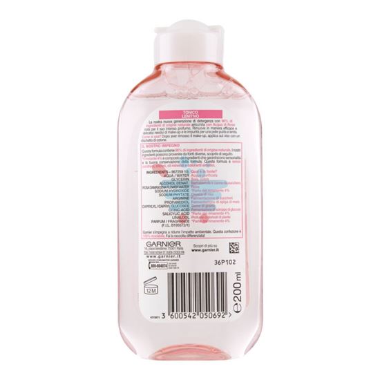 GARNIER ACQUA DI ROSA TONICO LENITIVO PER PELLI SECCHE O SENSIBILI 200 ML