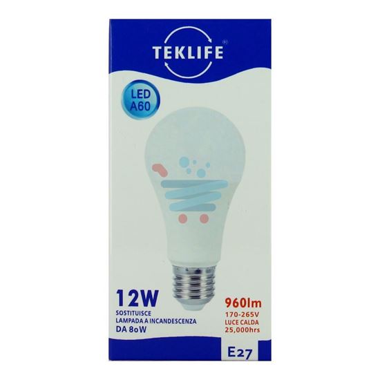 TEKLIFE LAMPADA LED SFERA 12W E27 LUCE CALDA