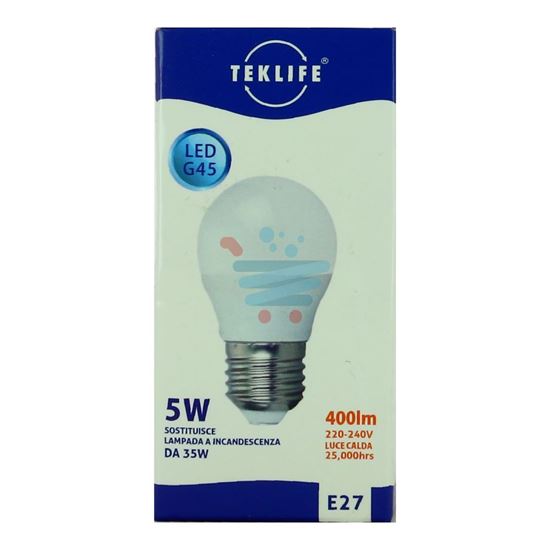 TEKLIFE LAMPADINA MINI SFERA LED 5W E27 LUCE CALDA