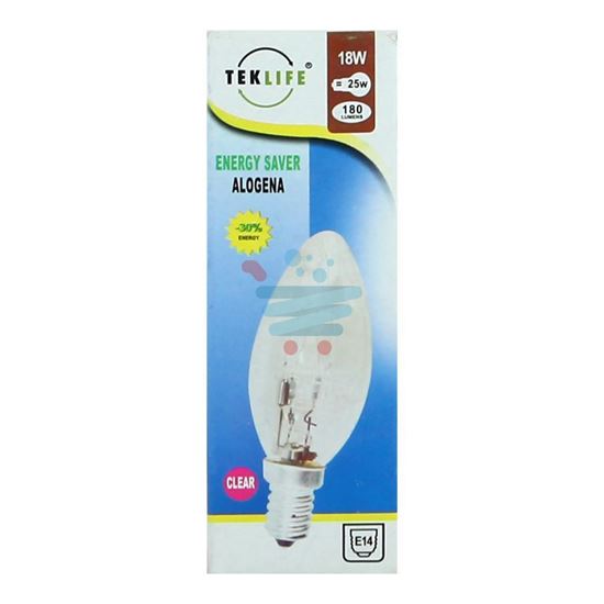 TEKLIFE LAMPADA A CANDELA ALOGENA E14 W18 CLEAR