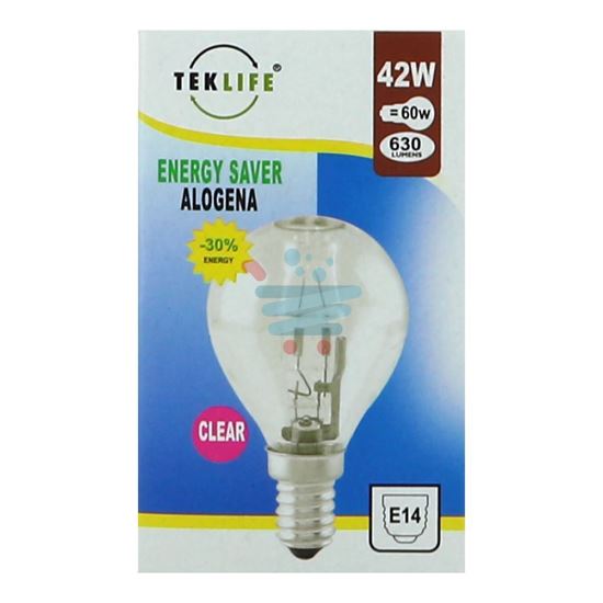 TEKLIFE LAMPADA A SFERA ALOGENA E14 W42 CLEAR