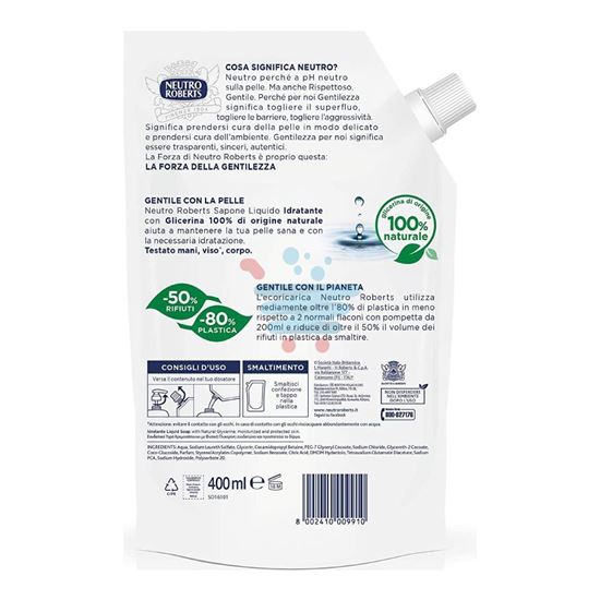 NEUTRO ROBERTS RICARICA SAPONE LIQUIDO IDRATANTE 400 ML