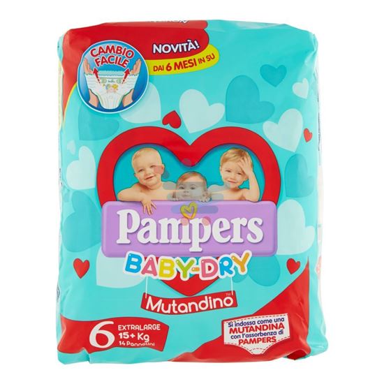 PAMPERS BABY DRY MUTANDINA EXTRALARGE 15+ KG 14PZ MIS.6