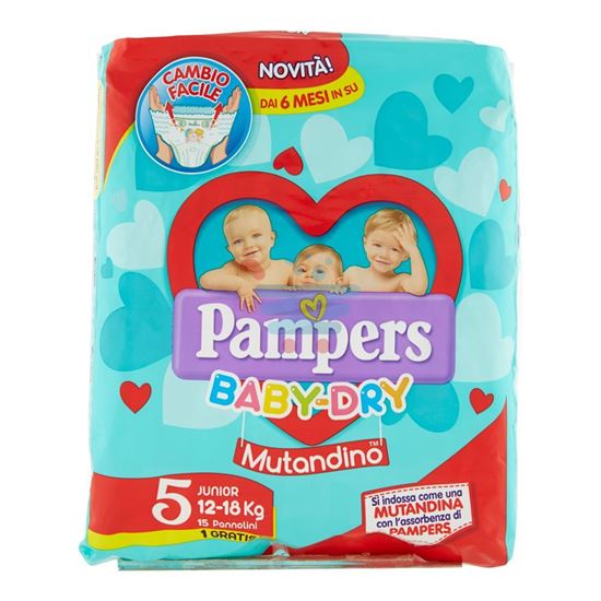 PAMPERS BABY DRY MUTANDINA JUNIOR 12-18KG 16PZ MIS.5