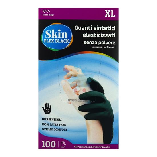 BERICAH GUANTI SKIN FLEX BLACK SINTETICI SENZA POLVERE MISURA XL