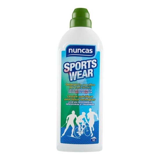 NUNCAS SPORTS WEAR DETERSIVO BUCATO LIQUIDO CAPI SPORTIVI 10 LAVAGGI 750 ML