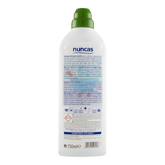 NUNCAS SPORTS WEAR DETERSIVO BUCATO LIQUIDO CAPI SPORTIVI 10 LAVAGGI 750 ML