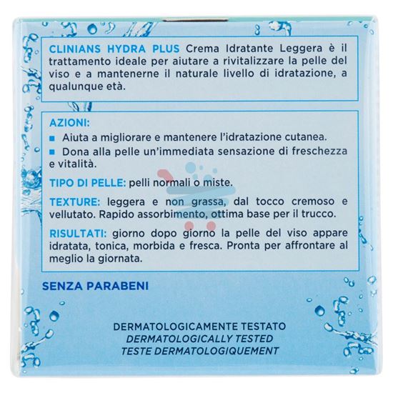 CLINIANS HYDRA PLUS CREMA IDRATANTE LEGGERA PELLI NORMALI O MISTE 50 ML