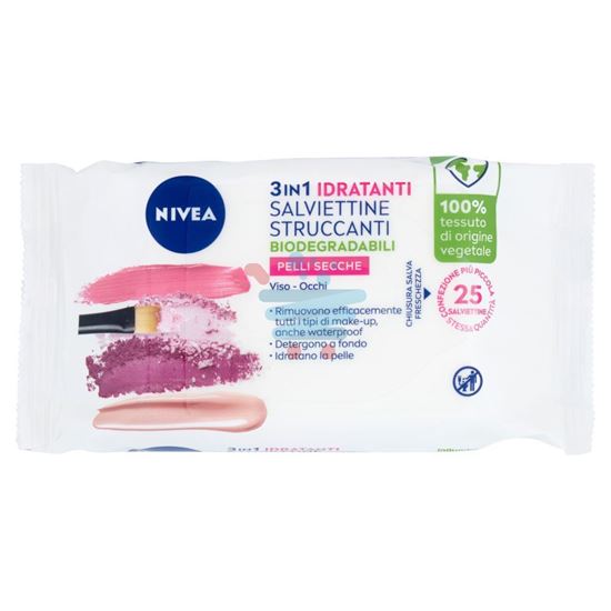 NIVEA AQUA SALVIETTE STRUCCANTI  PELLI SECCHE 25 PEZZI