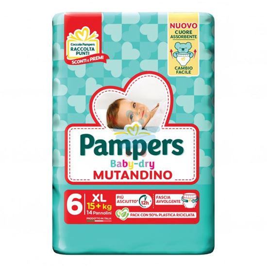 PAMPERS BABY DRY MUTANDINO XL 15+KG 14 PANNOLINI
