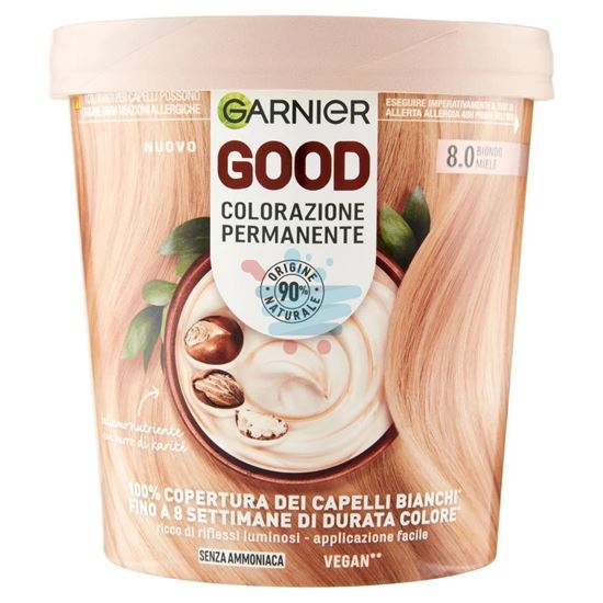 GARNIER GOOD 8.0 BIONDO MIELE, COLORAZIONE PERMANENTE SENZA AMMONIACA, 90% ORIGINE NATURALE