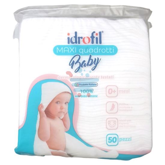 IDROFIL MAXI  QUADROTTI BABY 50 PEZZI