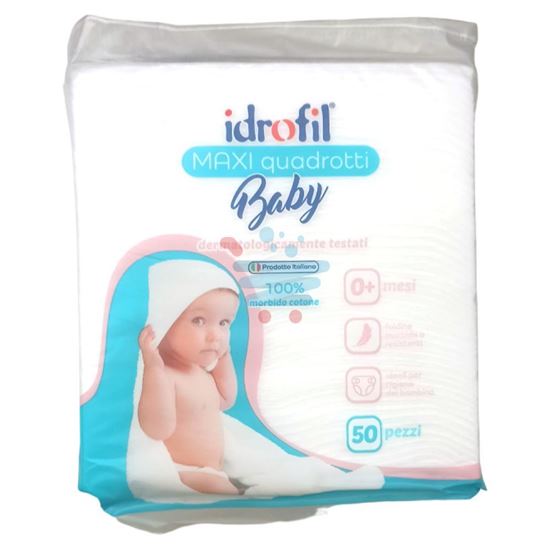 IDROFIL MAXI  QUADROTTI BABY 50 PEZZI