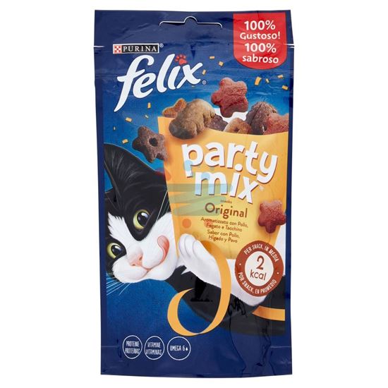 FELIX PARTY MIX SNACKS ORIGINAL AROMATIZZATO CON POLLO, FEGATO E TACCHINO 60 G