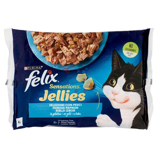 FELIX SENSATIONS JELLIES SELEZIONI CON PESCI IN GELATINA (SALMONE & TROTA) 4 X 85 G