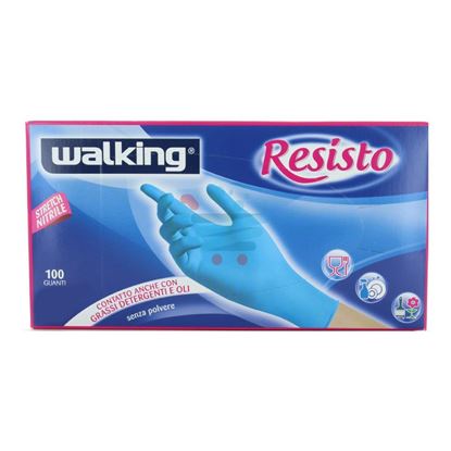 WALKING GUANTI NITRILE BLU RESISTO MISURA M 100 PEZZI